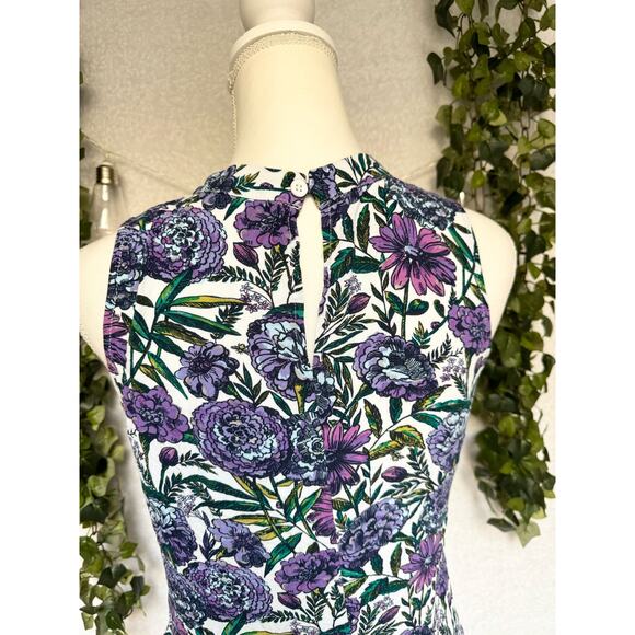 Vera Bradley Rayon Lavender Meadows Keyhole back Floral & Lace Sleeveless Blouse - Picture 8 of 11